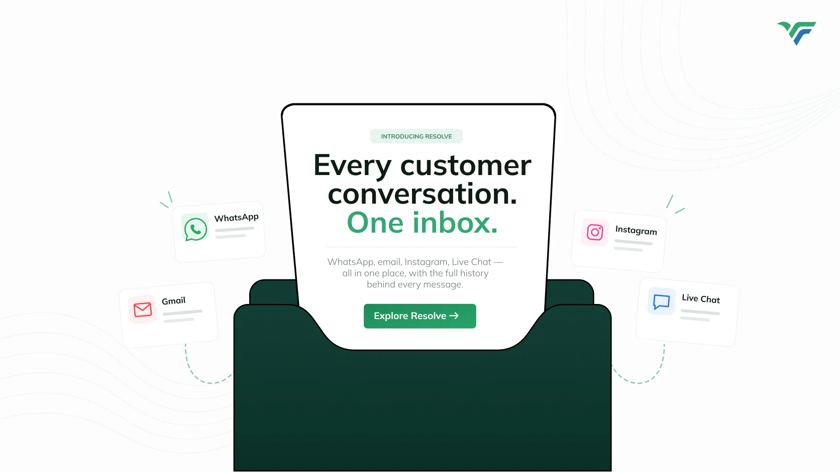 Launch graphic reading “Every customer conversation. One inbox.”